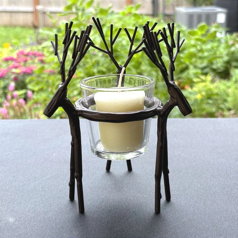 Yankee Candle Rustic Metal Reindeer Votive Candle Holder